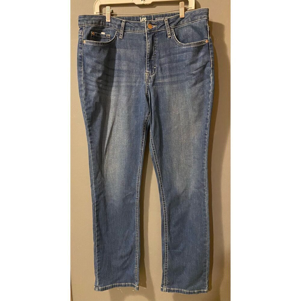 Lee Riders Light Wash Midrise Straight Leg Jeans Size 16